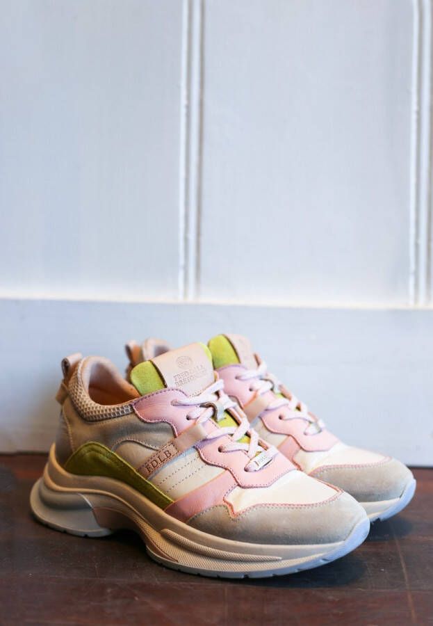 Fred de la Bretoniere Sneaker Kika-Li Multi Roze Limegroen