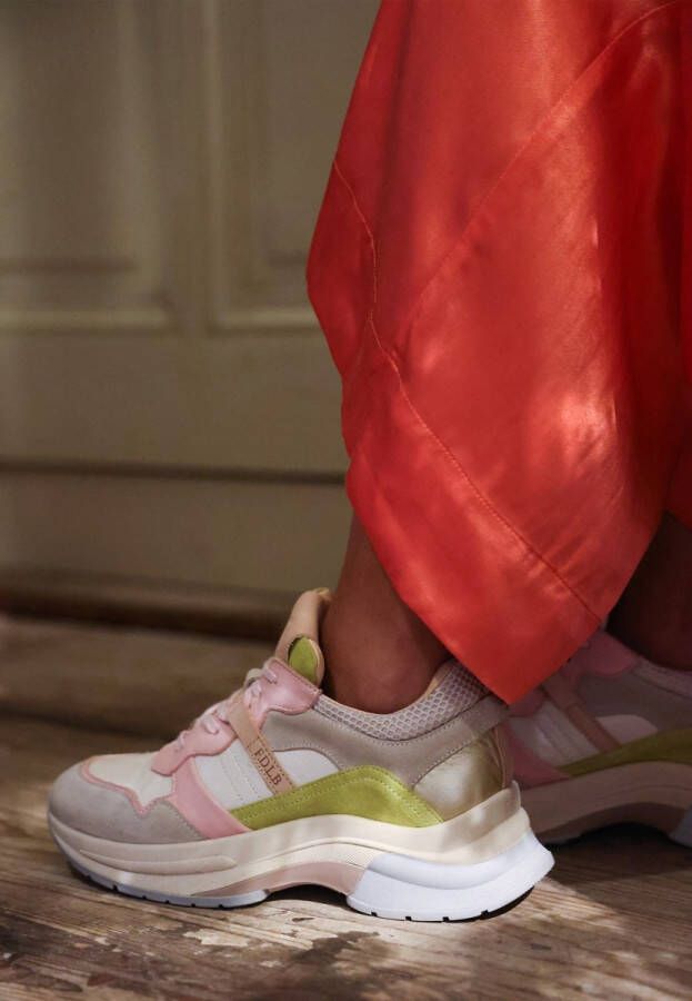 Fred de la Bretoniere Sneaker Kika-Li Multi Roze Limegroen