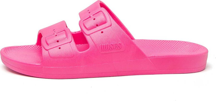 Freedom Moses Slippers Slides Vegan Happy Fuchsia