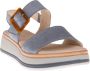 Gabor Blauwe Suède Sandalen Klittenbandsluiting Blue Dames - Thumbnail 3
