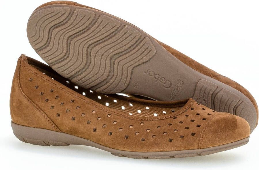 Gabor Cognac suède ballerina flats Brown Dames - Foto 3