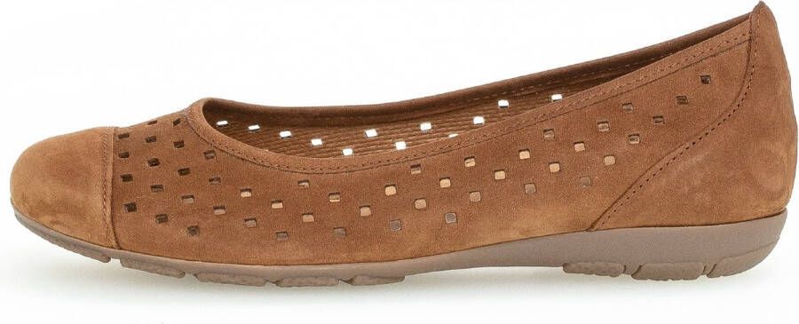 Gabor Cognac suède ballerina flats Brown Dames - Foto 4