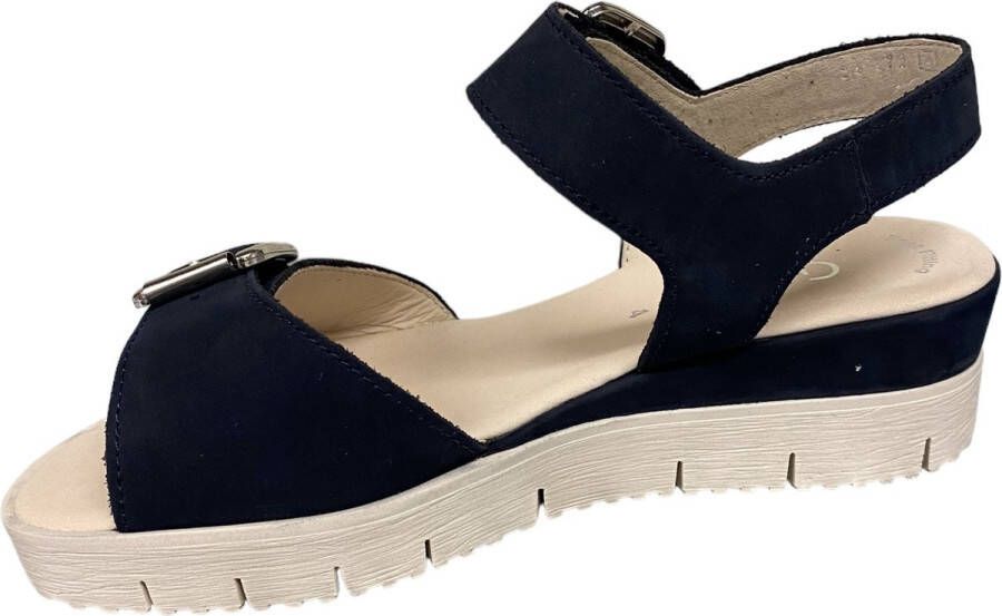 Gabor 24.770-16 Soft Nubuck Blue-voetbed sandaal- sandaal-sleehak sandaal