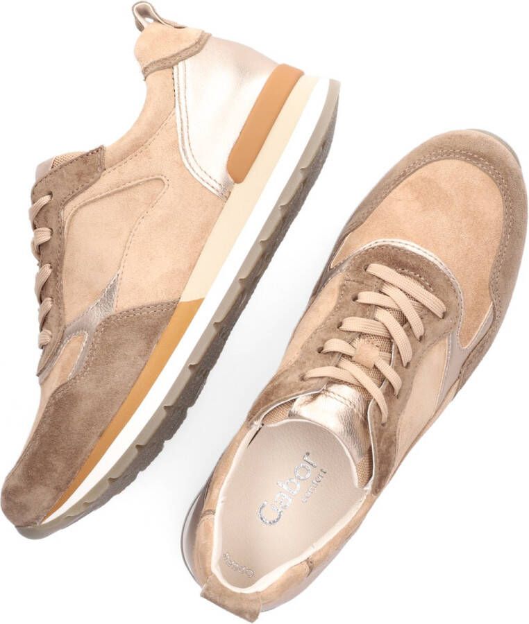 Gabor Beige Lage Sneakers met Gouden Accenten Beige Dames - Foto 6