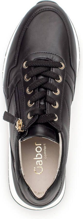 Gabor 448.1 Lage sneakers Leren Sneaker Dames Zwart