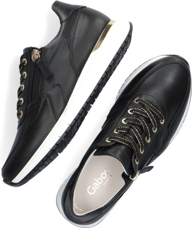 Gabor 448.1 Lage sneakers Leren Sneaker Dames Zwart