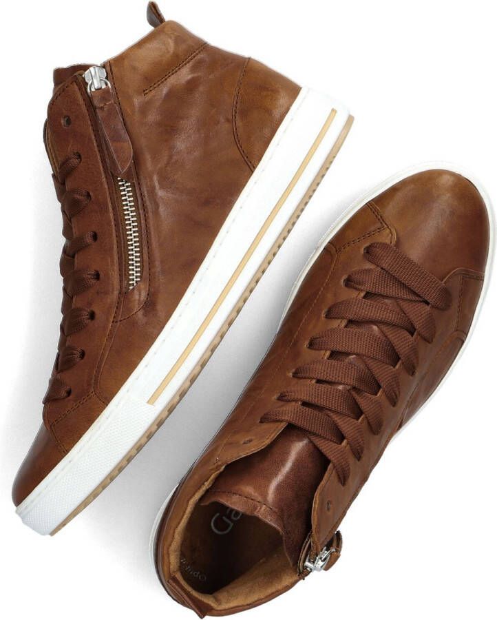 Gabor 505.1 Hoge sneakers Leren Sneaker Dames Cognac