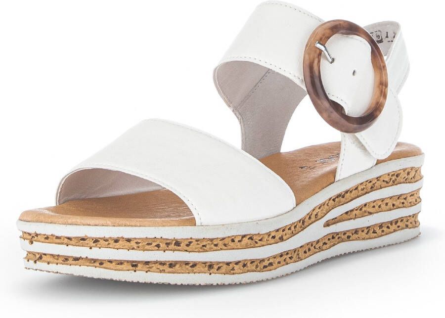 Gabor Beige Leren Sandalen Comfortabele Ronde Vorm Beige Dames - Foto 9