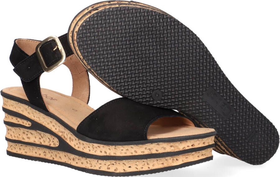 Gabor 651 Sandalen Met Sleehak Dames Zwart