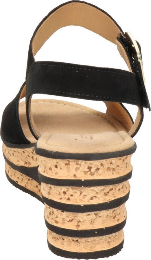 Gabor 651 Sandalen Met Sleehak Dames Zwart