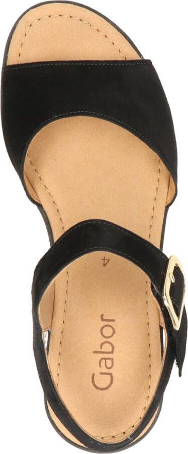 Gabor 651 Sandalen Met Sleehak Dames Zwart