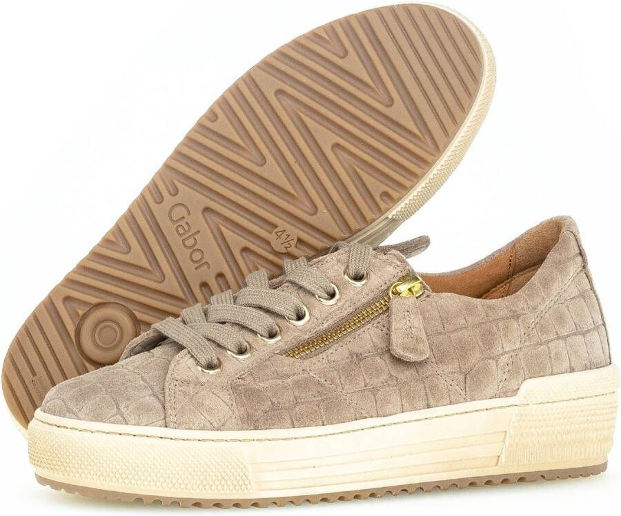 Gabor Beige Leren Printed Sneakers Beige Dames - Foto 3