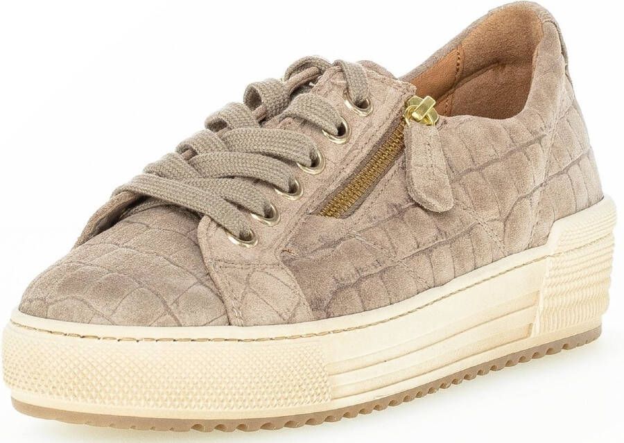 Gabor Beige Leren Printed Sneakers Beige Dames - Foto 4