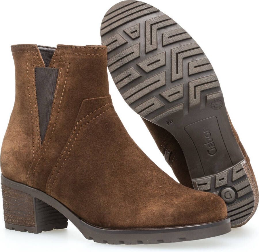 Gabor 804 Enkellaarsjes Enkelboots met rits Dames Cognac