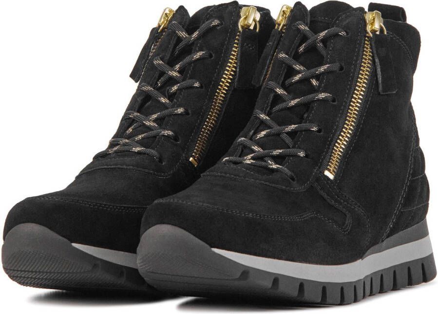 Gabor Sneakers Dames Lage sneakers Damesschoenen Suède 96.455 Zwart - Foto 5