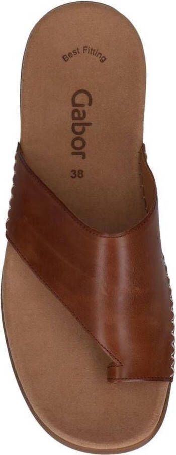 Gabor -Dames cogna caramel slippers & muiltjes