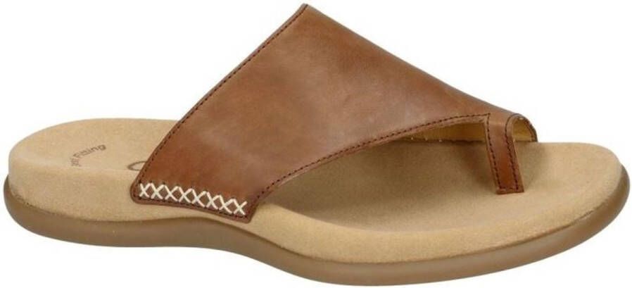 Gabor -Dames cogna caramel slippers & muiltjes