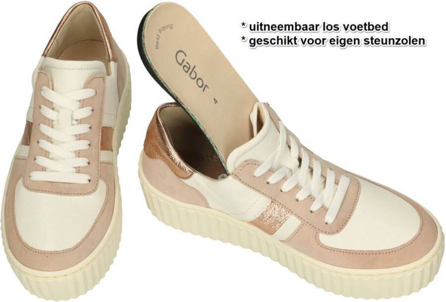 Gabor -Dames nude oud-roze sneakers