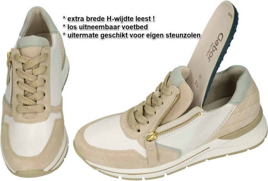 Gabor -Dames off-white ecru parel sneakers