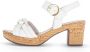 Gabor Beige Leren Sandalen met Kurk Zool Beige Dames - Thumbnail 4