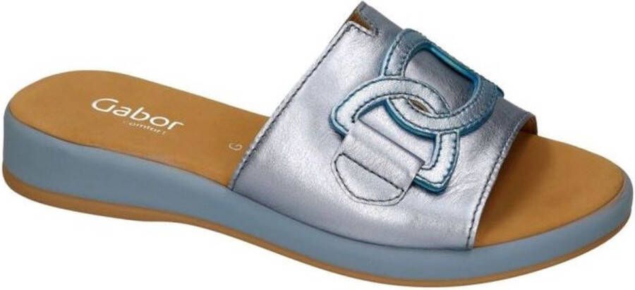 Gabor -Dames turquoise slippers & muiltjes