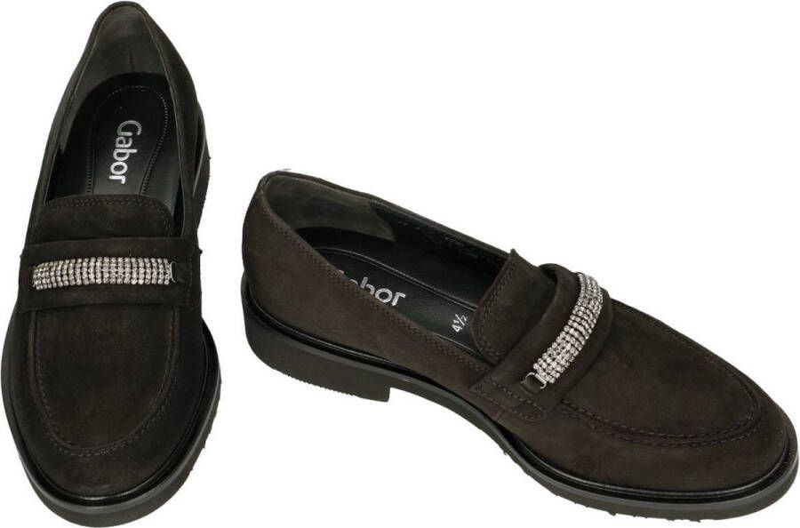 Gabor Zwarte Fluwelen Loafers Winterstijl Black Dames - Foto 5