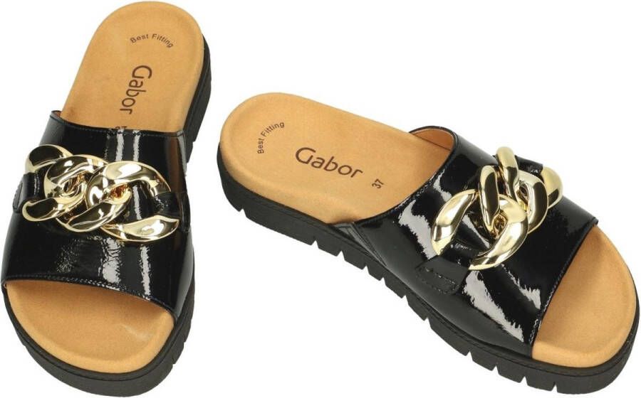 Gabor -Dames zwart slippers & muiltjes
