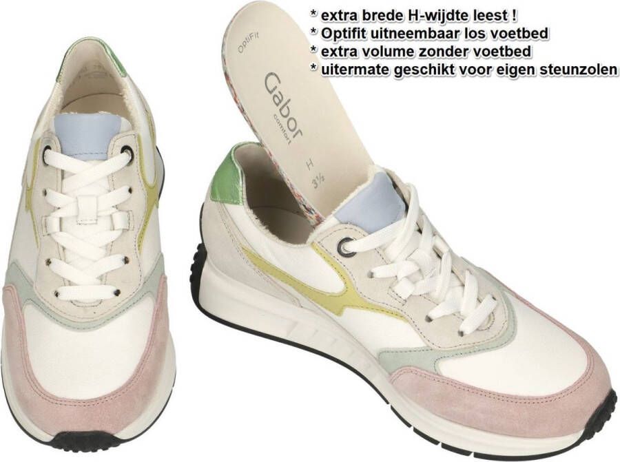 Gabor H-UV Sneakers combi Wit Leer Dames