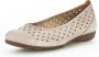 Gabor Geperforeerde Zomer Ballerina Schoenen Beige Dames - Thumbnail 6