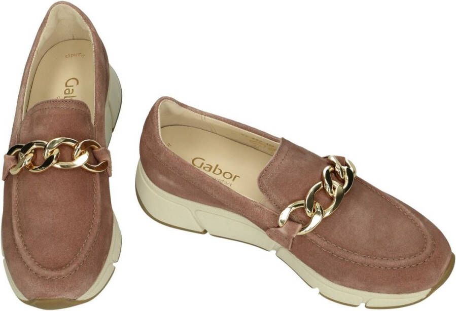 Gabor Dames roze donker ballerina's & mocassins Schoenen.nl
