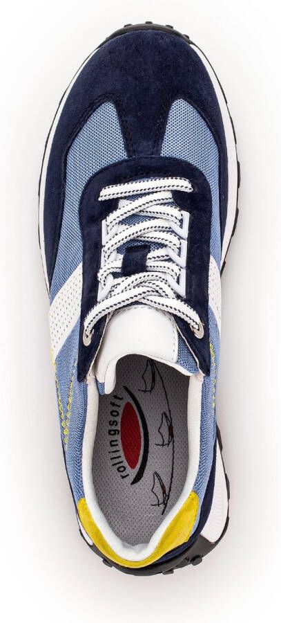 Gabor rollingsoft sensitive 26.914.36 dames rollende wandelsneaker blauw