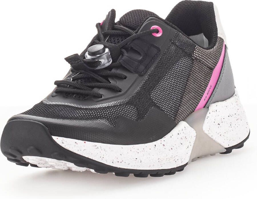 Gabor rollingsoft sensitive 26.995.27 dames rollende wandelsneaker zwart