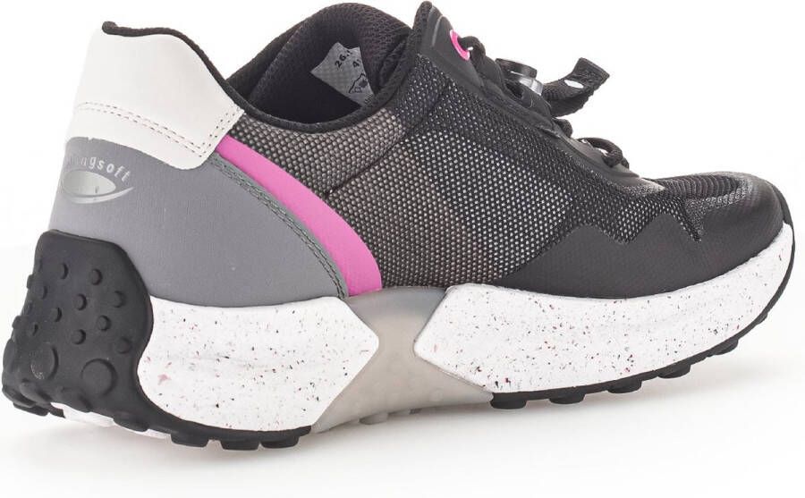 Gabor rollingsoft sensitive 26.995.27 dames rollende wandelsneaker zwart