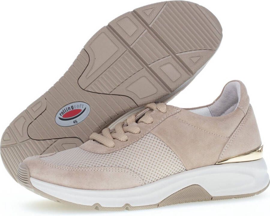 Gabor Textiel sable sneakers met wiebelende zool Beige Dames - Foto 7