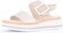 Gabor Comfortabele leren sandalen met klittenbandsluiting Beige Dames - Thumbnail 4