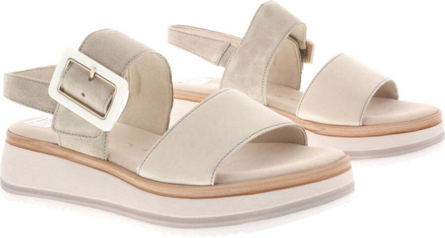 Gabor Comfortabele leren sandalen met klittenbandsluiting Beige Dames - Foto 12