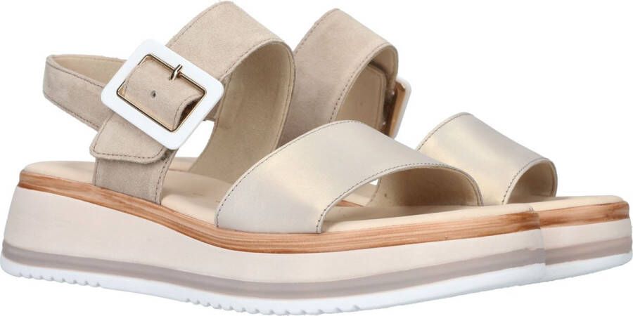 Gabor Comfortabele leren sandalen met klittenbandsluiting Beige Dames - Foto 14