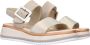 Gabor Comfortabele leren sandalen met klittenbandsluiting Beige Dames - Thumbnail 14