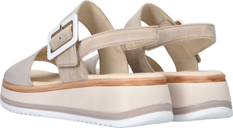 Gabor Comfortabele leren sandalen met klittenbandsluiting Beige Dames - Foto 15