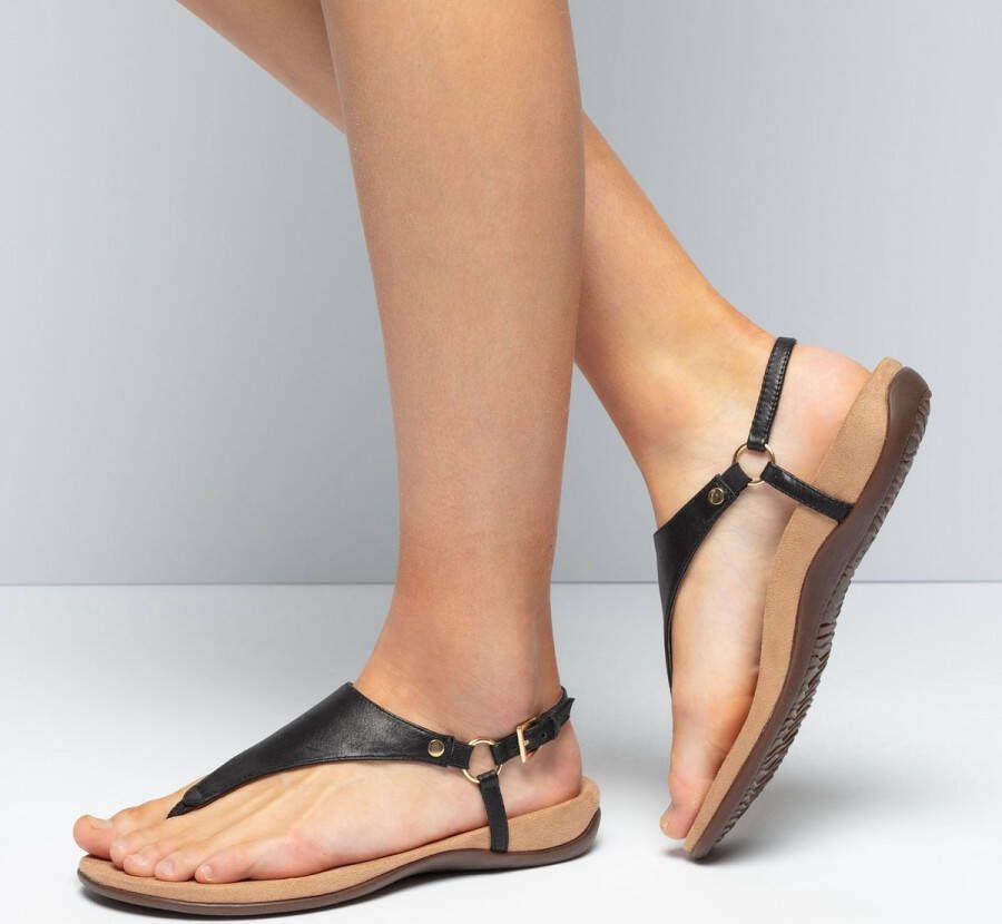 Gabor Comfortabele leren sandalen met klittenbandsluiting Beige Dames - Foto 5