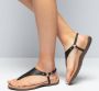 Gabor Comfortabele leren sandalen met klittenbandsluiting Beige Dames - Thumbnail 5