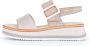 Gabor Comfortabele leren sandalen met klittenbandsluiting Beige Dames - Thumbnail 6