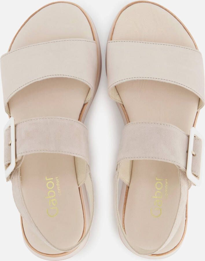 Gabor Comfortabele leren sandalen met klittenbandsluiting Beige Dames - Foto 10