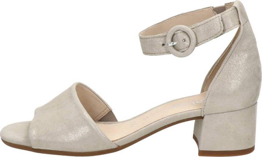 Gabor Sandalen Dames Damesschoenen Suède Blokhak hoogte 4 cm 22.902 glitter Beige - Foto 13