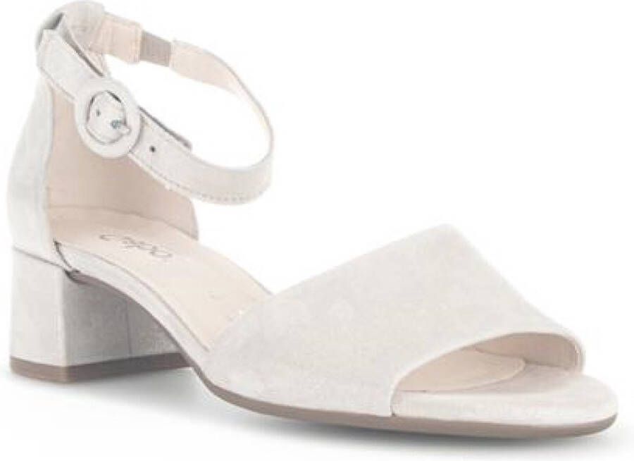 Gabor Sandalen Dames Damesschoenen Suède Blokhak hoogte 4 cm 22.902 glitter Beige - Foto 7