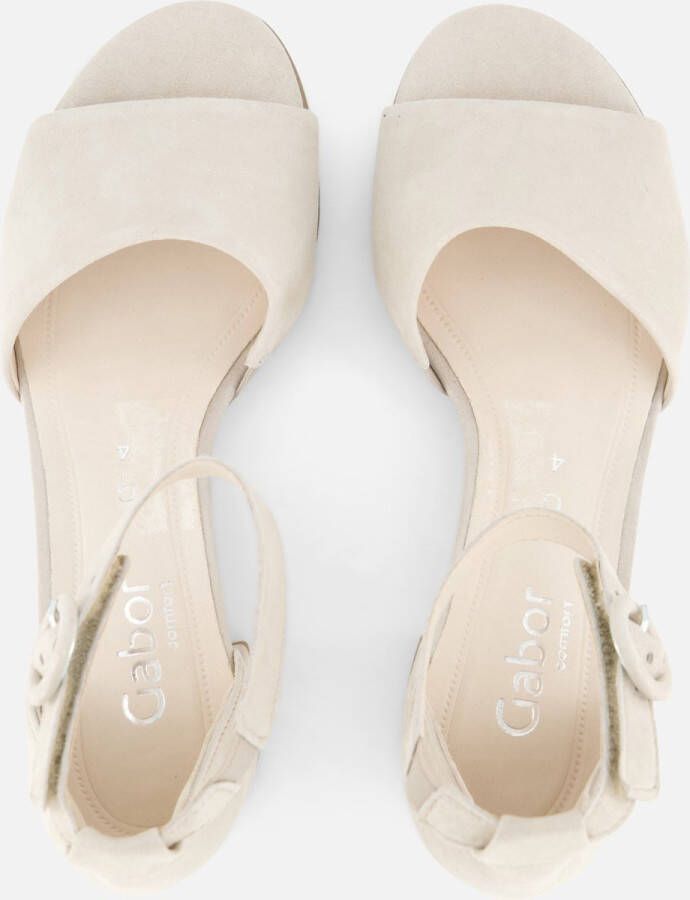 Gabor Sandalen Dames Damesschoenen Suède Blokhak hoogte 4 cm 22.902 glitter Beige - Foto 9