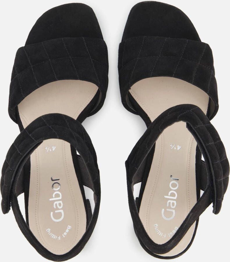 Gabor Zwarte Suède Sandalette met 6cm Hak Black Dames - Foto 7