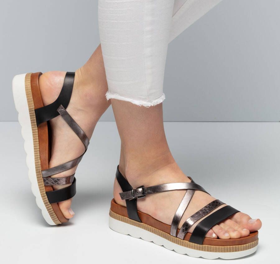 Gabor Sandalen zwart Nubuck Dames