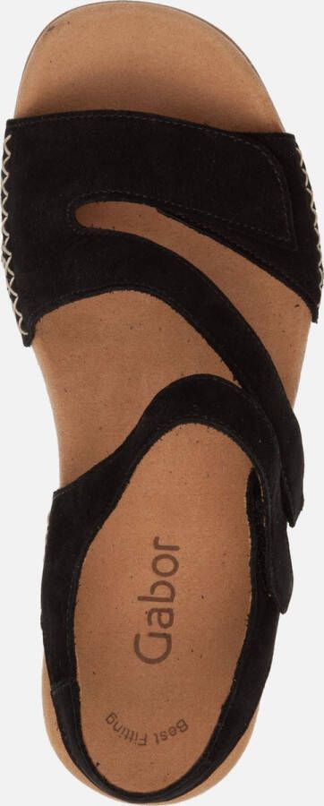 Gabor Sandalen zwart Nubuck Dames