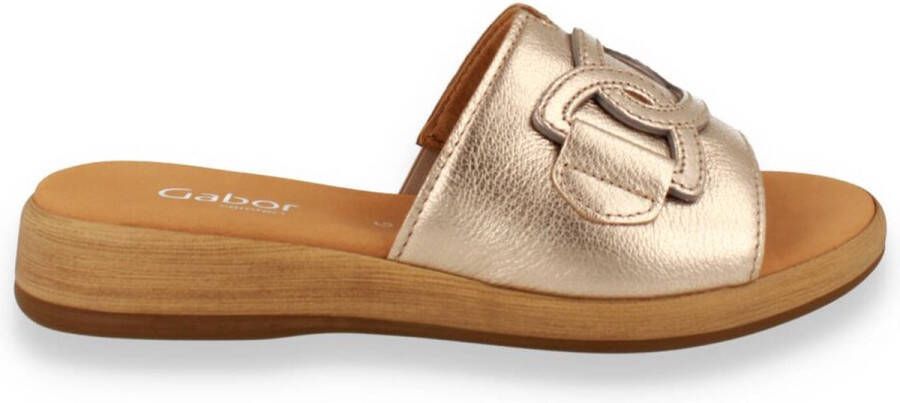 Gabor Slippers goud Synthetisch Dames